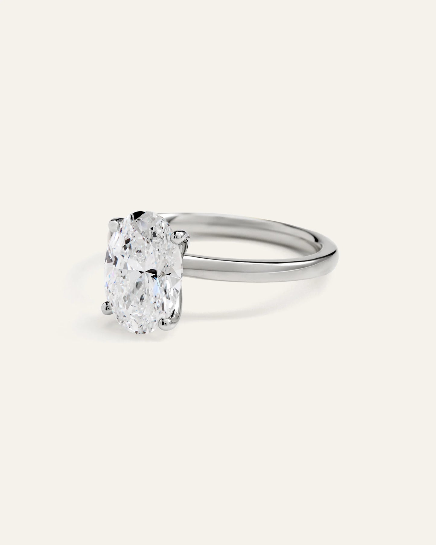 Lab Grown Diamond Oval Comfort Fit Engagement Ring - 2.5ct - 4 / Yellow Gold