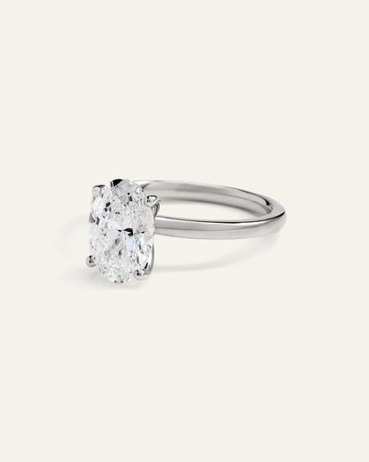 Lab Grown Diamond Oval Comfort Fit Engagement Ring - 2.5ct - 4 / Yellow Gold