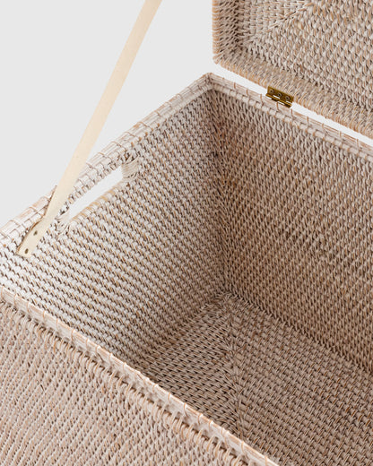 Handwoven Rattan Storage Chest - One Size / Natural