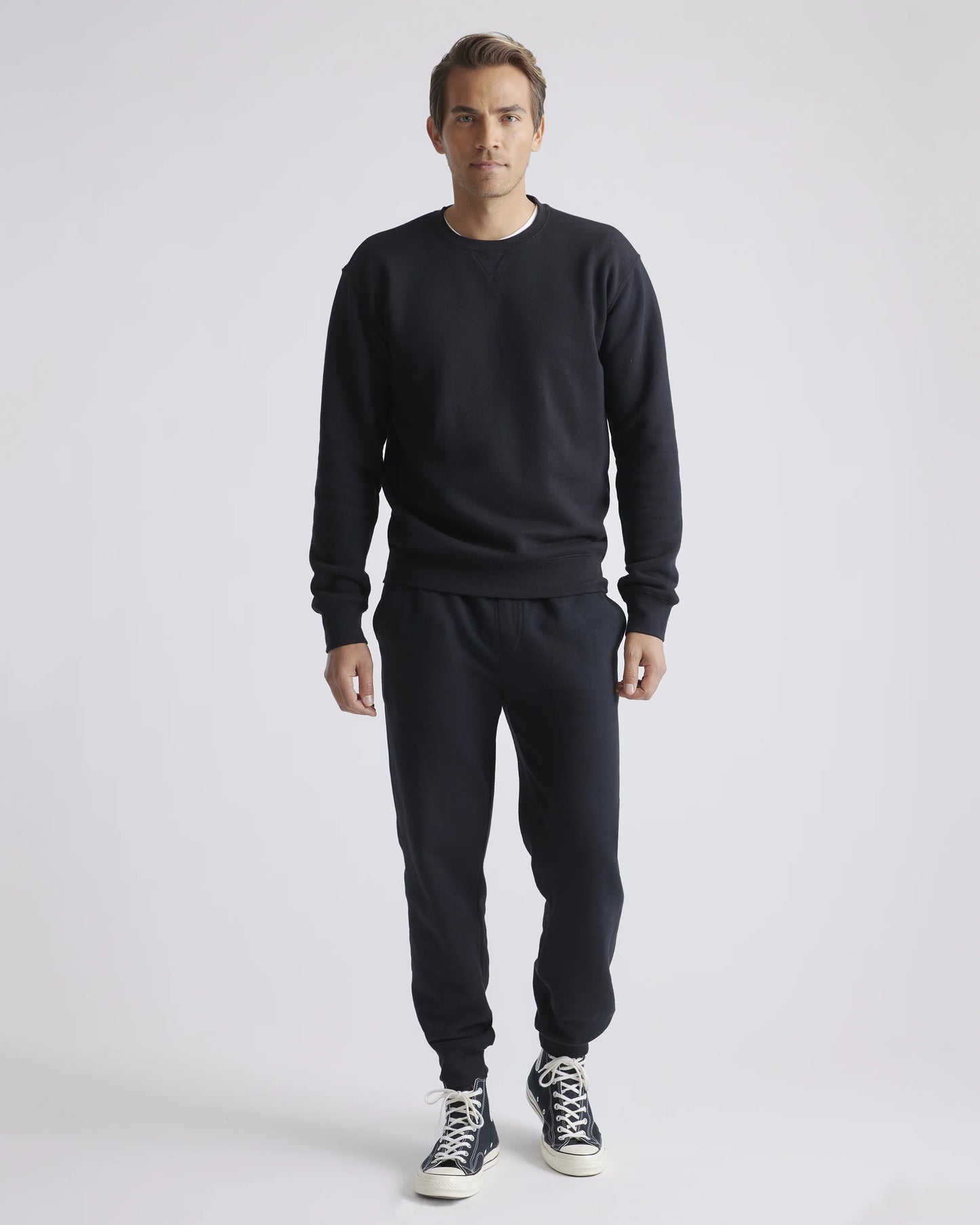 Organic Heavyweight Fleece Crew - S / Heather Grey