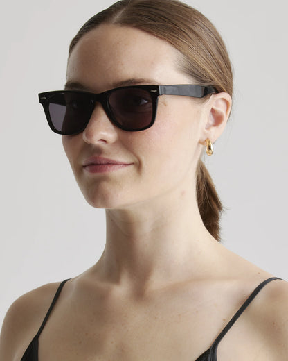 Walker Polarized Acetate Sunglasses - One Size / Clear Slate with Grey lens
