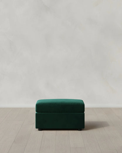 Brennan Ottoman in Performance Velvet - One Size / Taupe