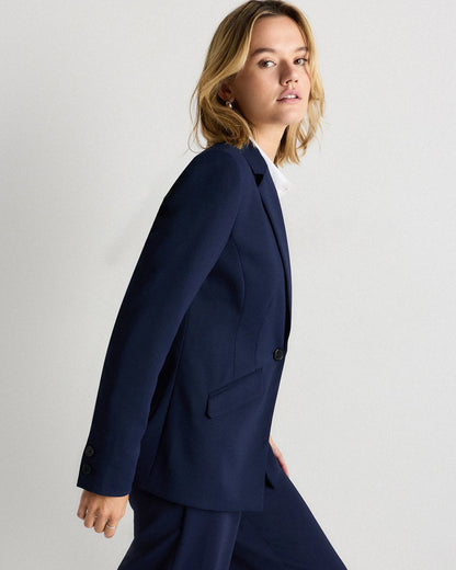 Stretch Crepe Cinched Waist Blazer - XS / Sand