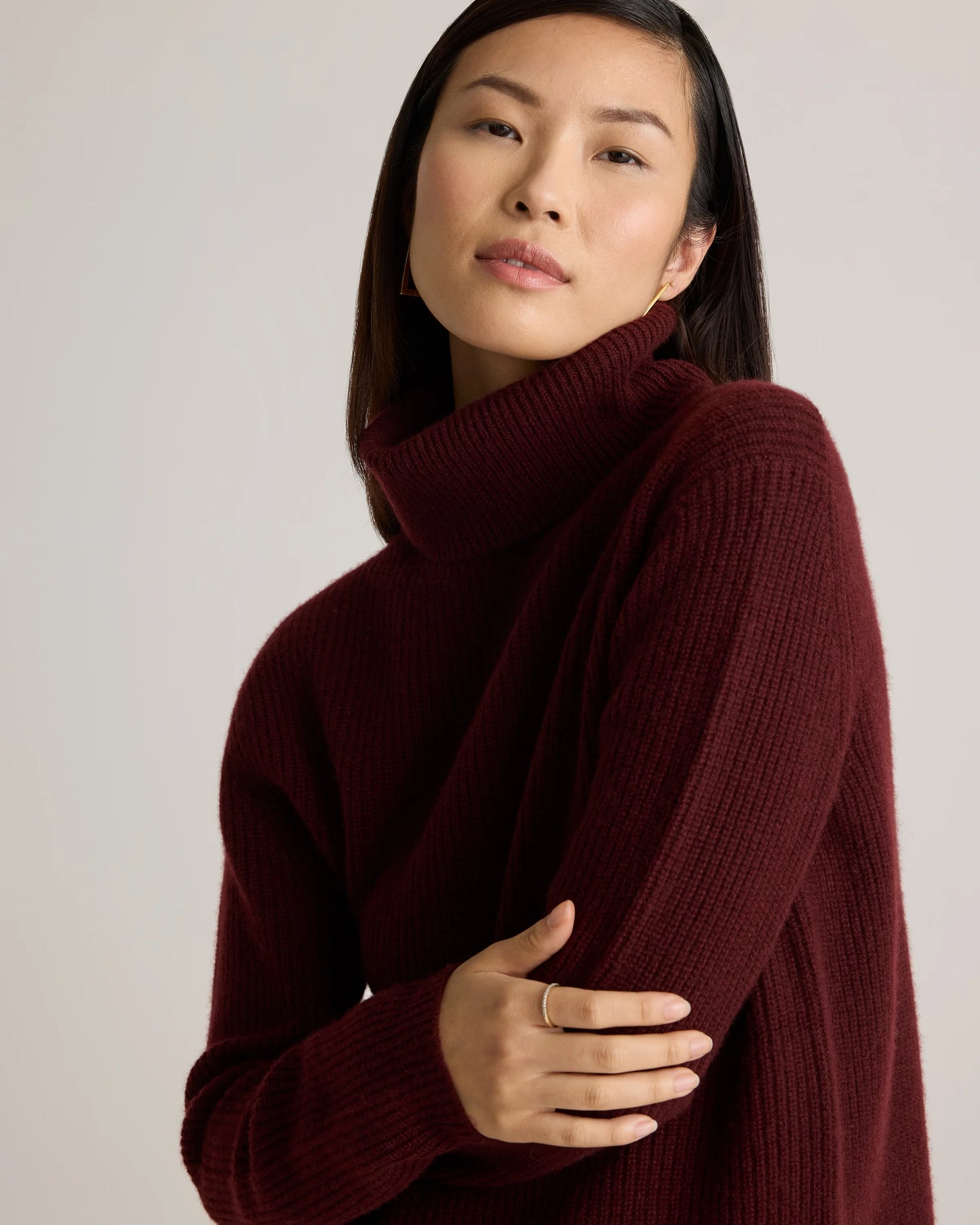 Mongolian Cashmere Fisherman Turtleneck Sweater - XS / Black