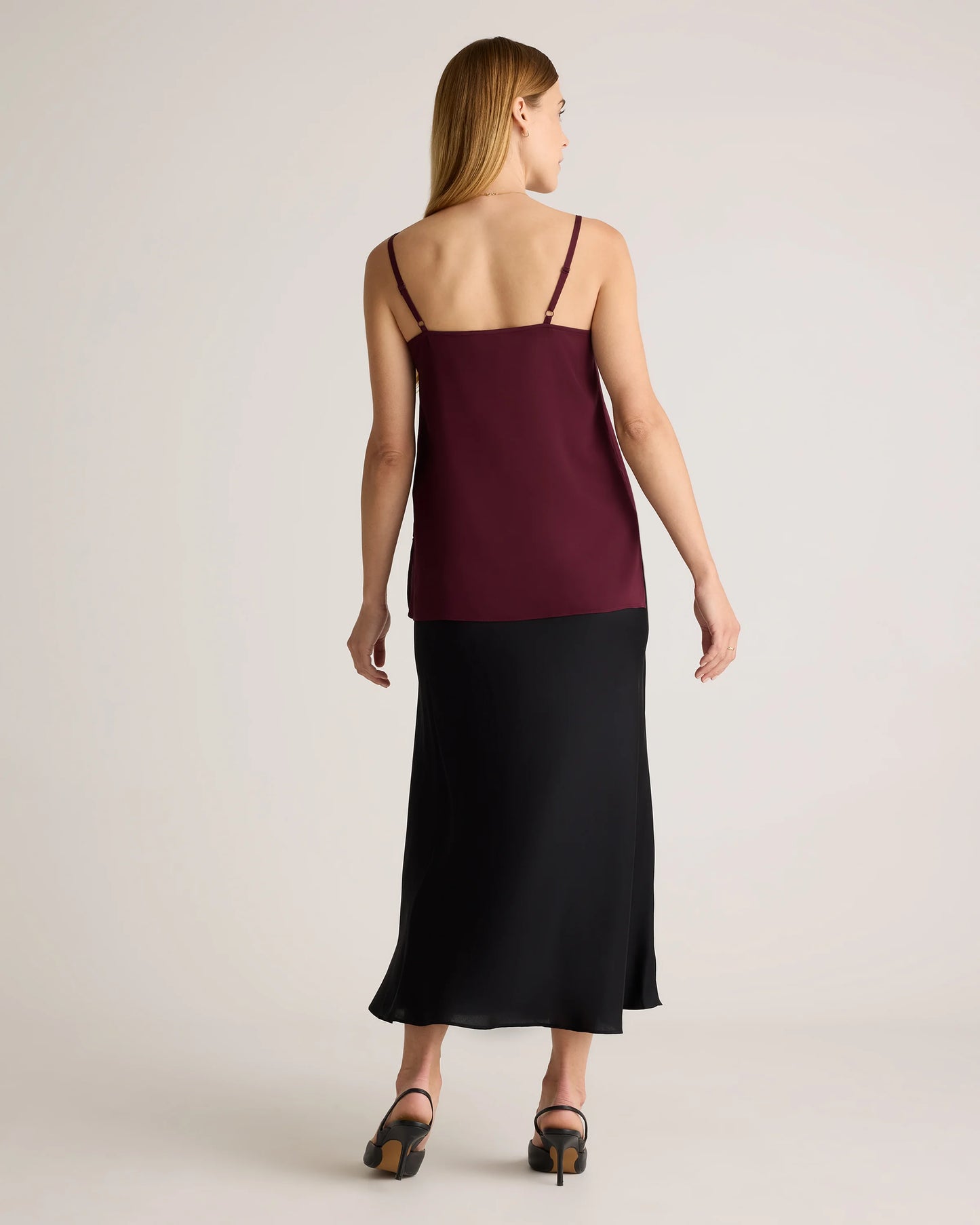Washable Stretch Silk Maternity Skirt - XS / Vintage Pink