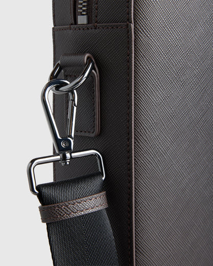 Italian Saffiano Briefcase - One Size / Hickory