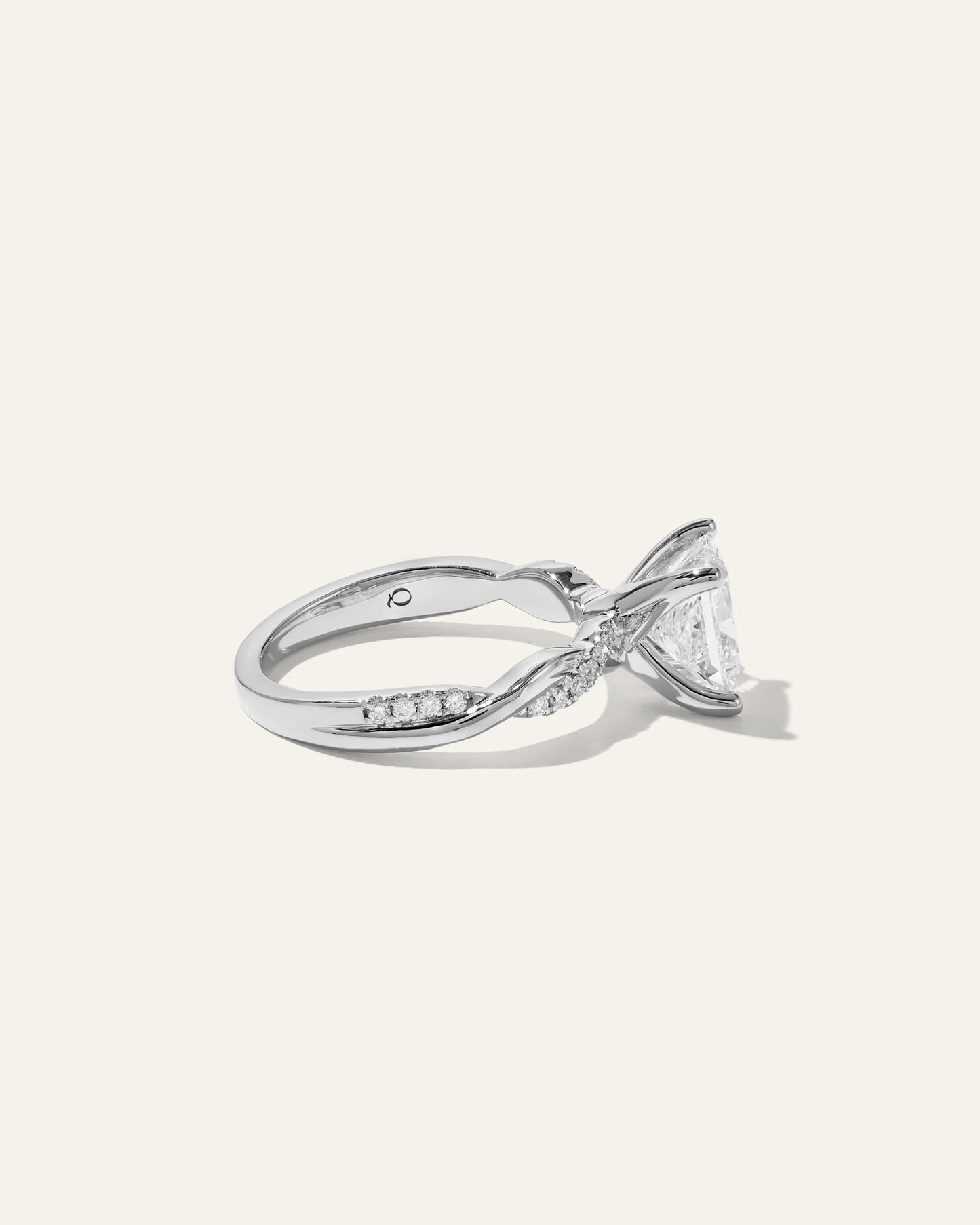 Lab Grown Diamond Princess Twisted Engagement Ring - 2ct - 4 / Yellow Gold