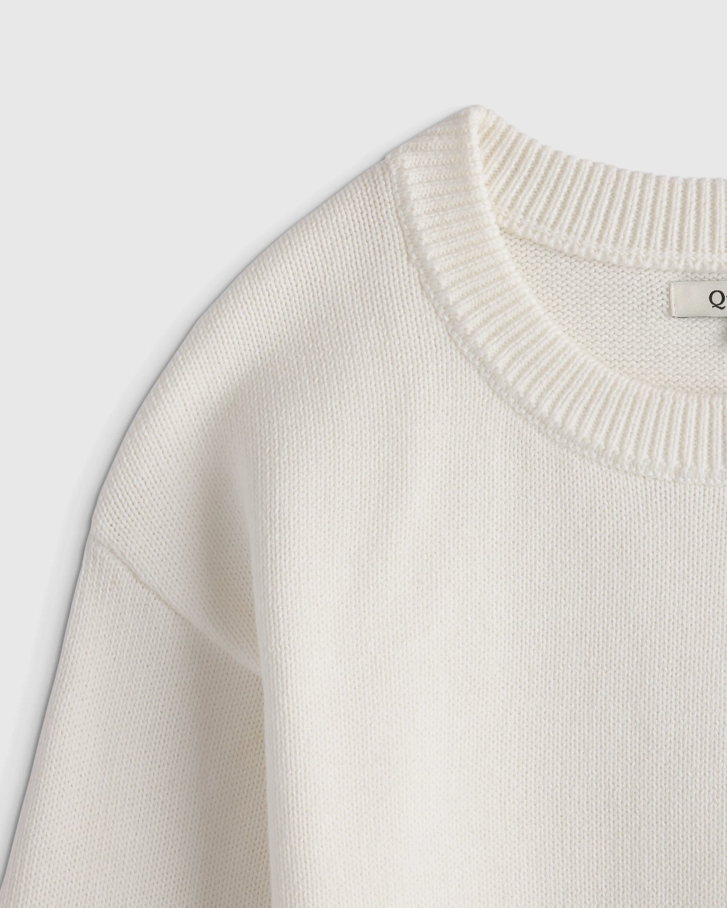 100% Organic Cotton Crewneck Sweater - 6 / Navy/White
