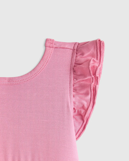 Bamboo Short Sleeve Flutter Twirl Dress - 12-18M / Starfish Pool