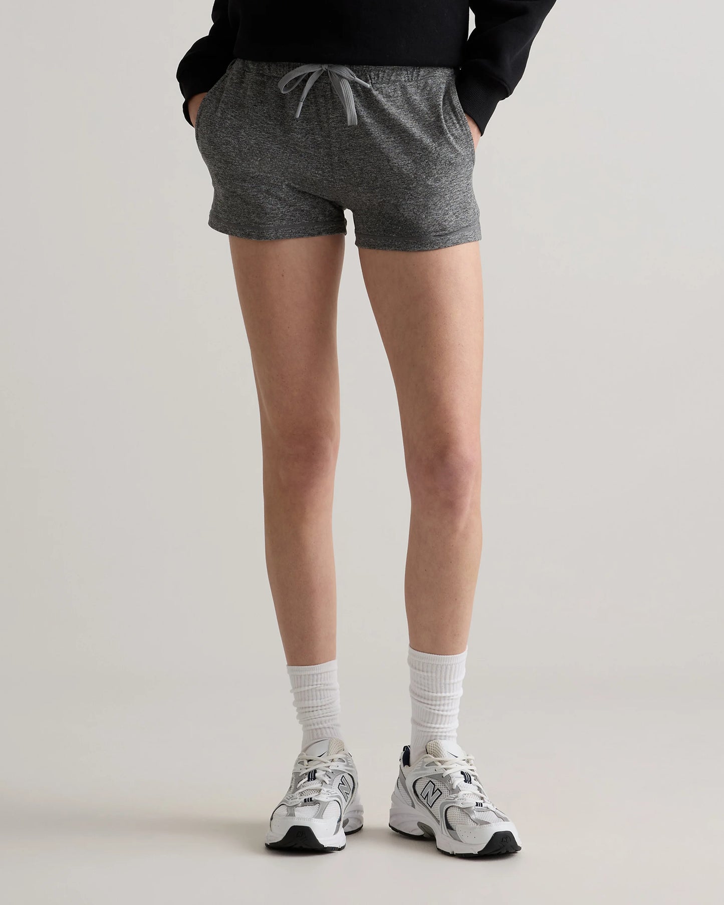 Flowknit Mid-Rise Shorts - XS / Heather Deep Navy