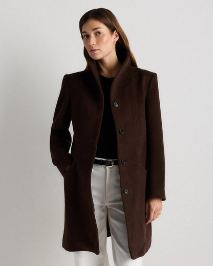 Wool Cashmere Cocoon Coat - XS / Dark Chocolate