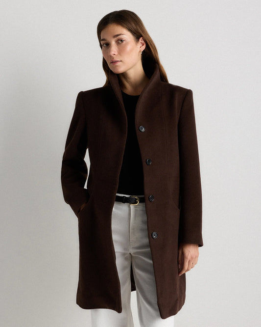 Wool Cashmere Cocoon Coat - XS / Dark Chocolate
