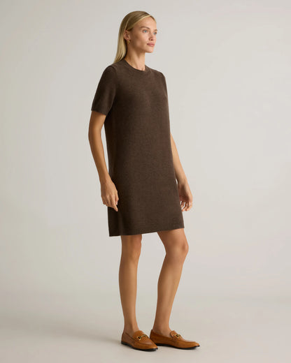 Mongolian Cashmere Short Sleeve Mini Dress - XS / Faded Denim