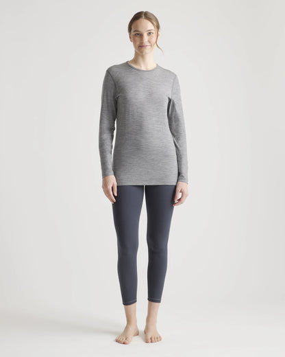 100% Merino Wool All-Season Long Sleeve Base Layer - XS / Black