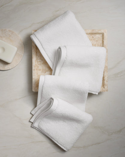 Plush Organic Turkish Cotton Washcloth (Set of 4) - One Size / White