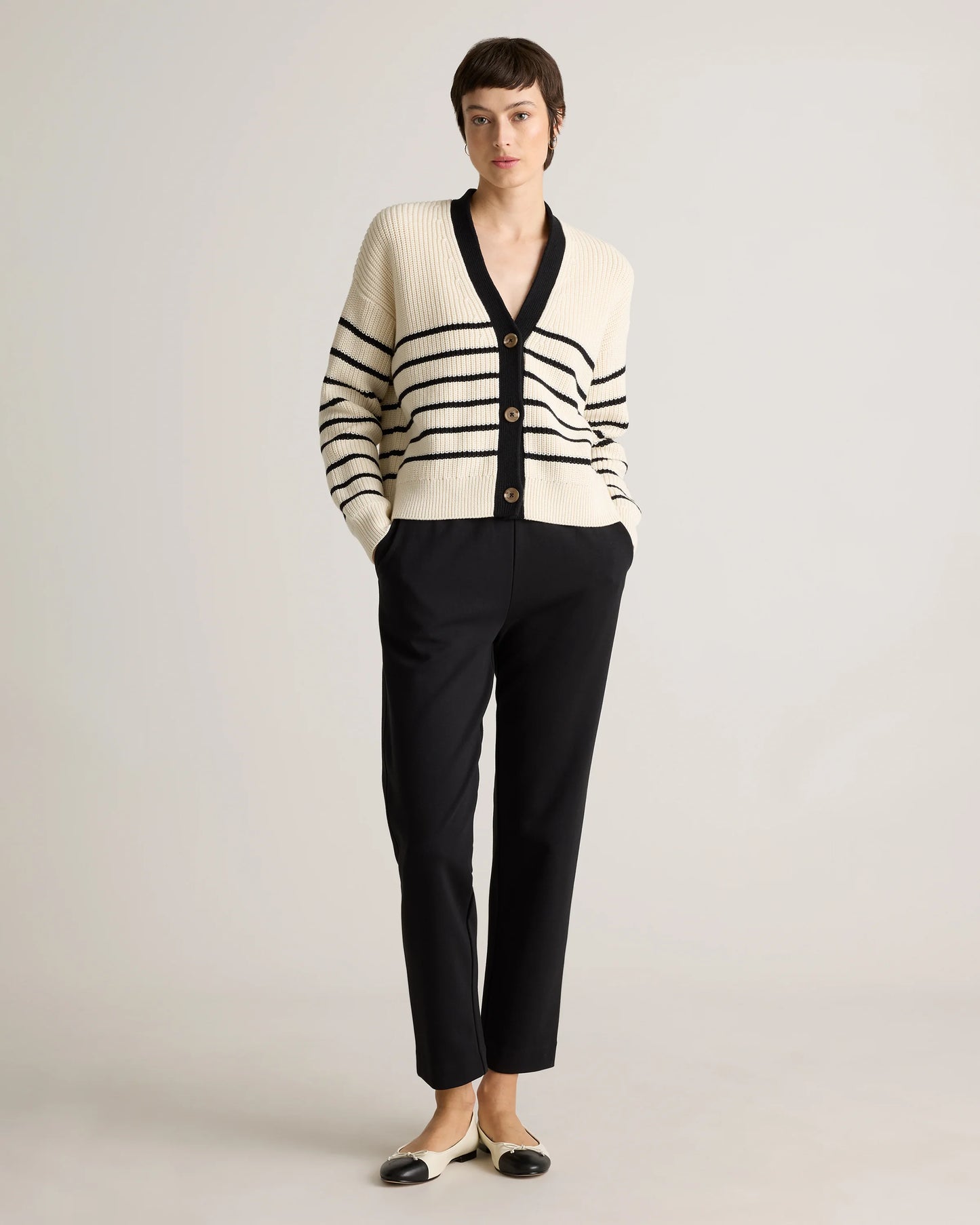 Organic Cotton Double Knit Straight Pants - XS / Soft Camel