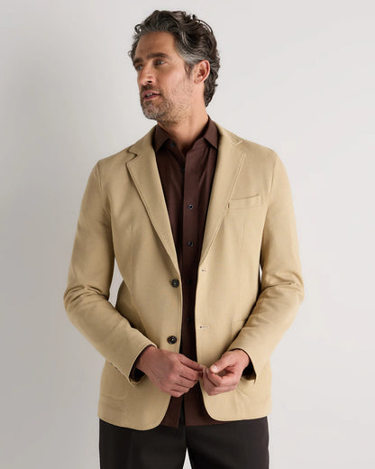 Cotton Pique Knit Blazer - XS / Heather Charcoal