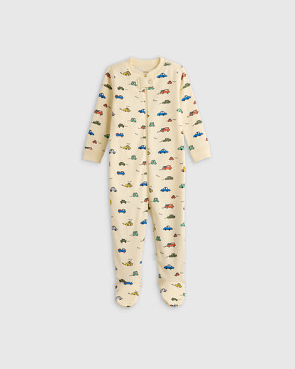 100% Organic Cotton Footie Pajama - 0-3M / Vehicles