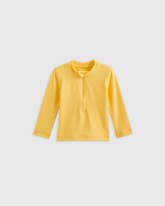 Long Sleeve Zip-Up Rash Guard - 0-3M / Yellow