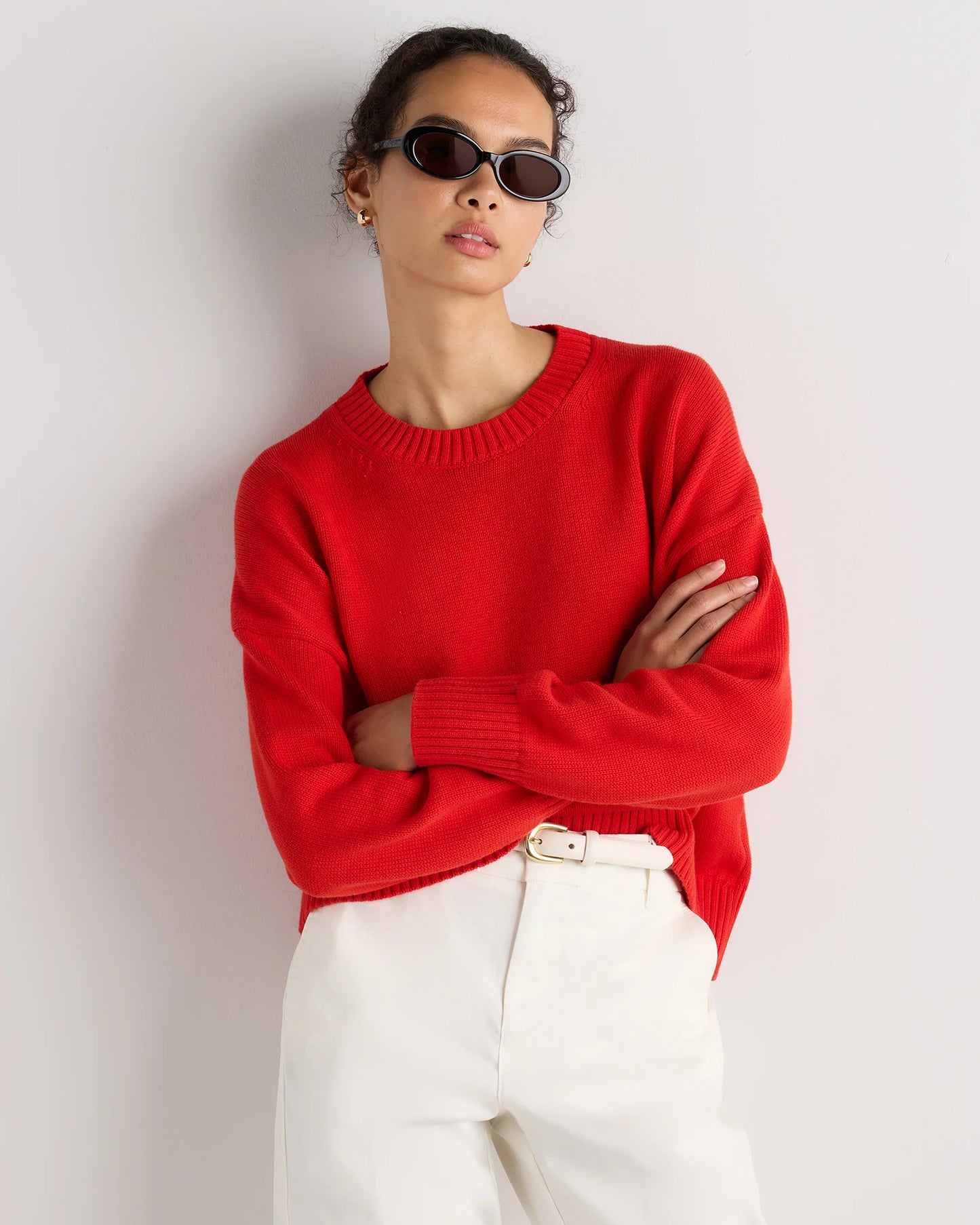 100% Organic Cotton Boyfriend Crew Sweater - XS / Buerre Yellow