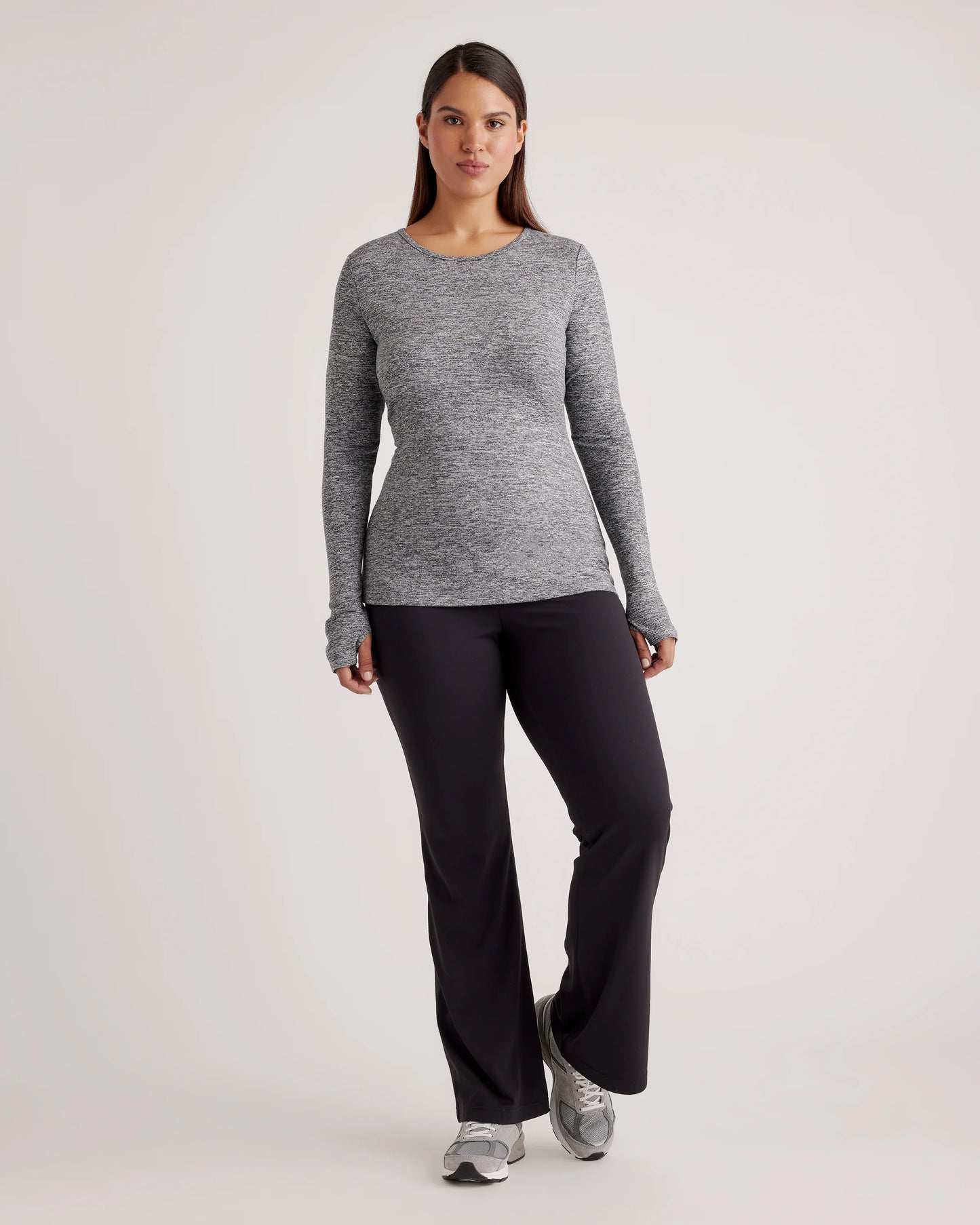 Ultra-Soft Fitted Long Sleeve Top - XS / Heather Navy