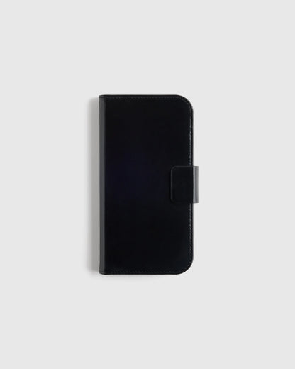 Italian Leather Phone 2-in-1 Folio Case - 17 Pro / Black