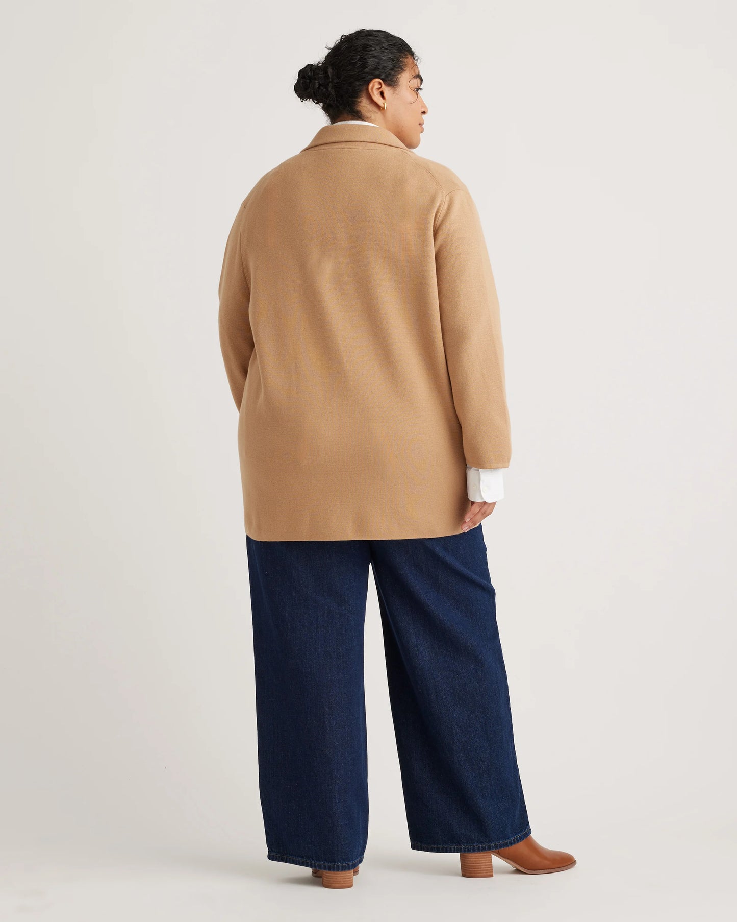 100% Organic Cotton Knit Blazer - 1X / Navy