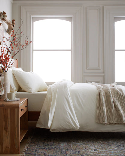 Organic Brushed Cotton Duvet Cover - Twin / Toffee