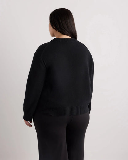 Mongolian Cashmere Oversized Crewneck Sweater - 1X / Oatmeal