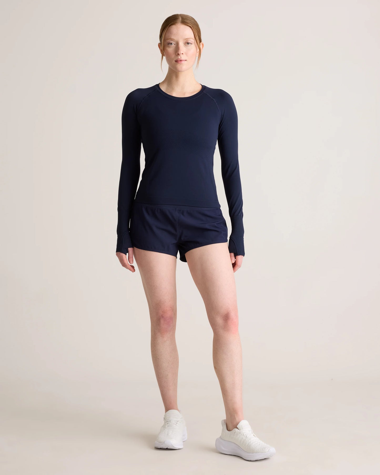Seamless Waist-Length Long Sleeve Top - XS / Deep Navy