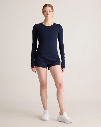 Seamless Waist-Length Long Sleeve Top - XS / Deep Navy