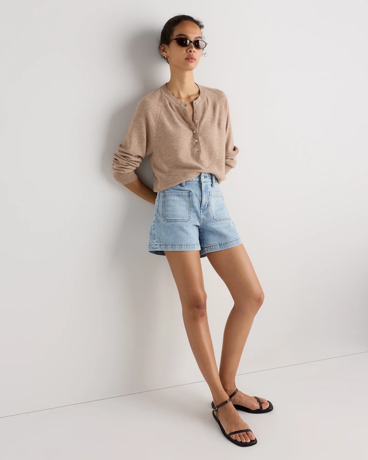 Bella Stretch Patch Pocket Shorts - 24 / Cool Blue