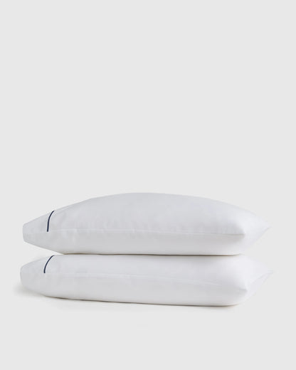 Signature Giza Cotton Sateen Pillowcase Set - Standard / White