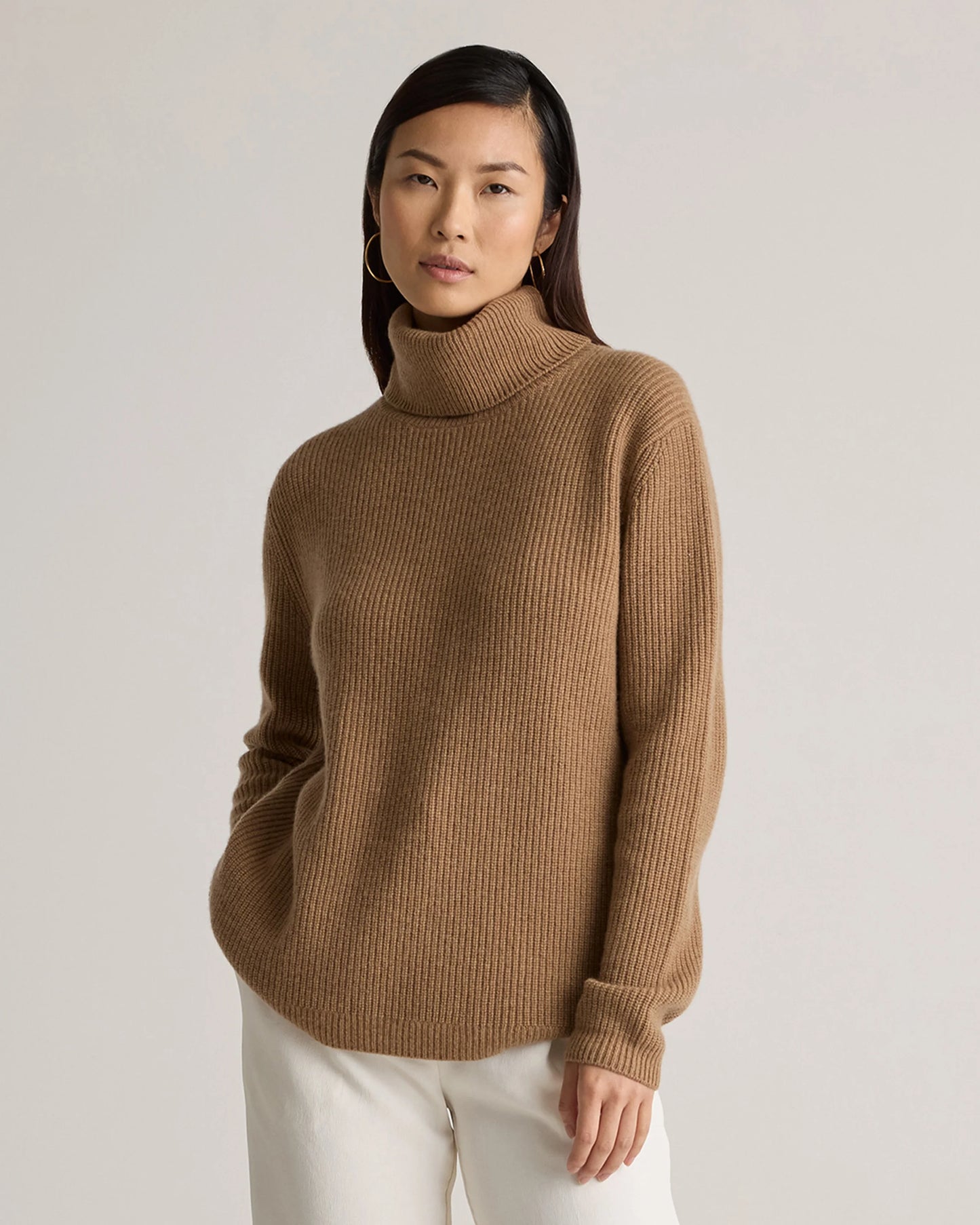 Mongolian Cashmere Fisherman Turtleneck Sweater - XS / Black