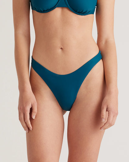 Italian High-Leg Bikini Bottom - XS / Mocha Midi Dot