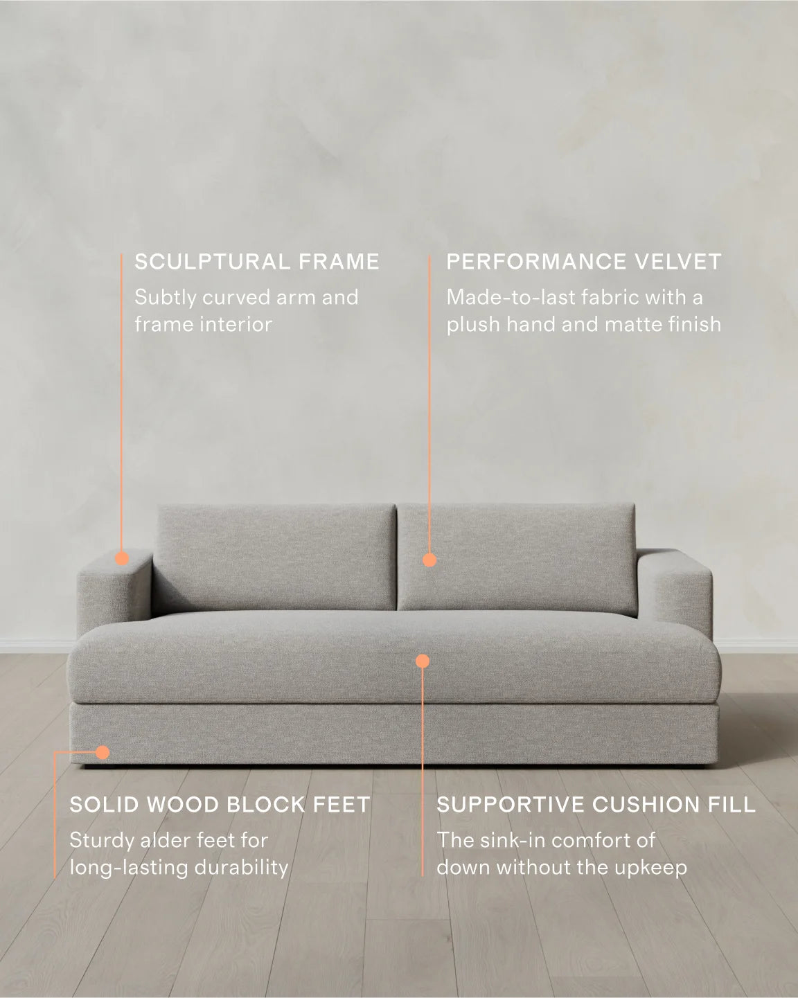 Sierra Curved Arm Sofa in Performance Basketweave - 7ft / Flax