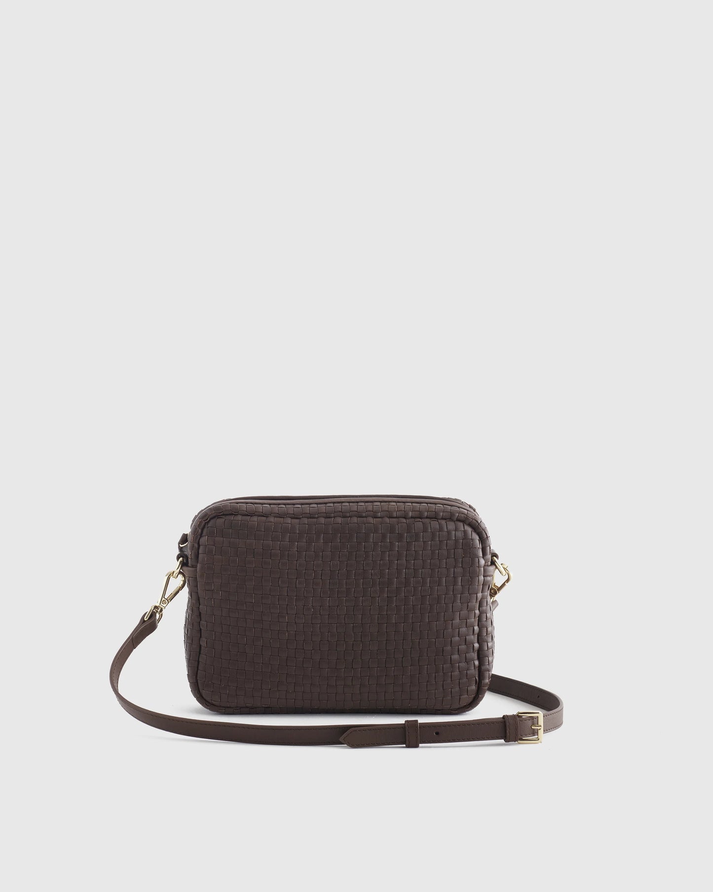 Italian Leather Handwoven Crossbody - One Size / Cognac
