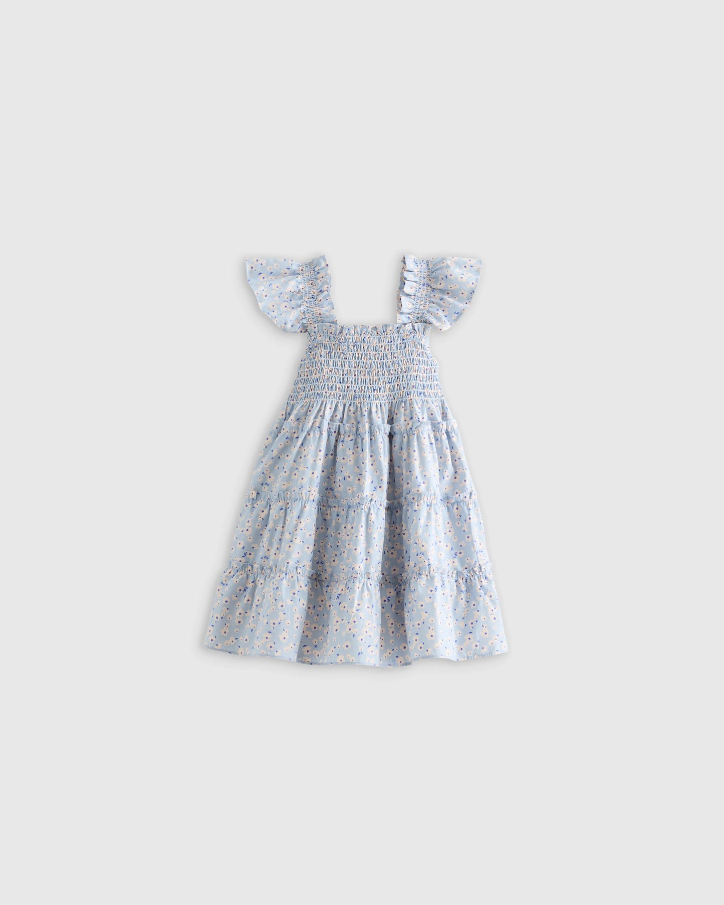 100% Organic Cotton Poplin Smocked Dress - 3-6M / Wisteria Floral