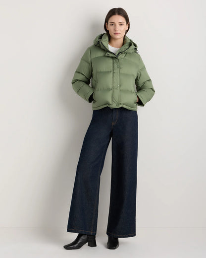 Responsible Down Cropped Puffer Jacket - XS / Shiny Black