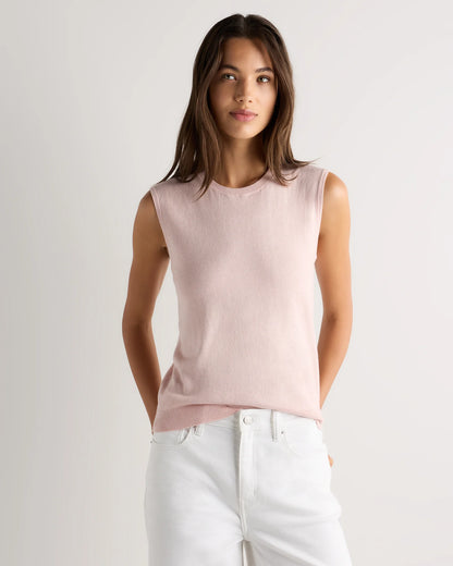 Lightweight Cotton Cashmere Sweater Tank - XS / Black