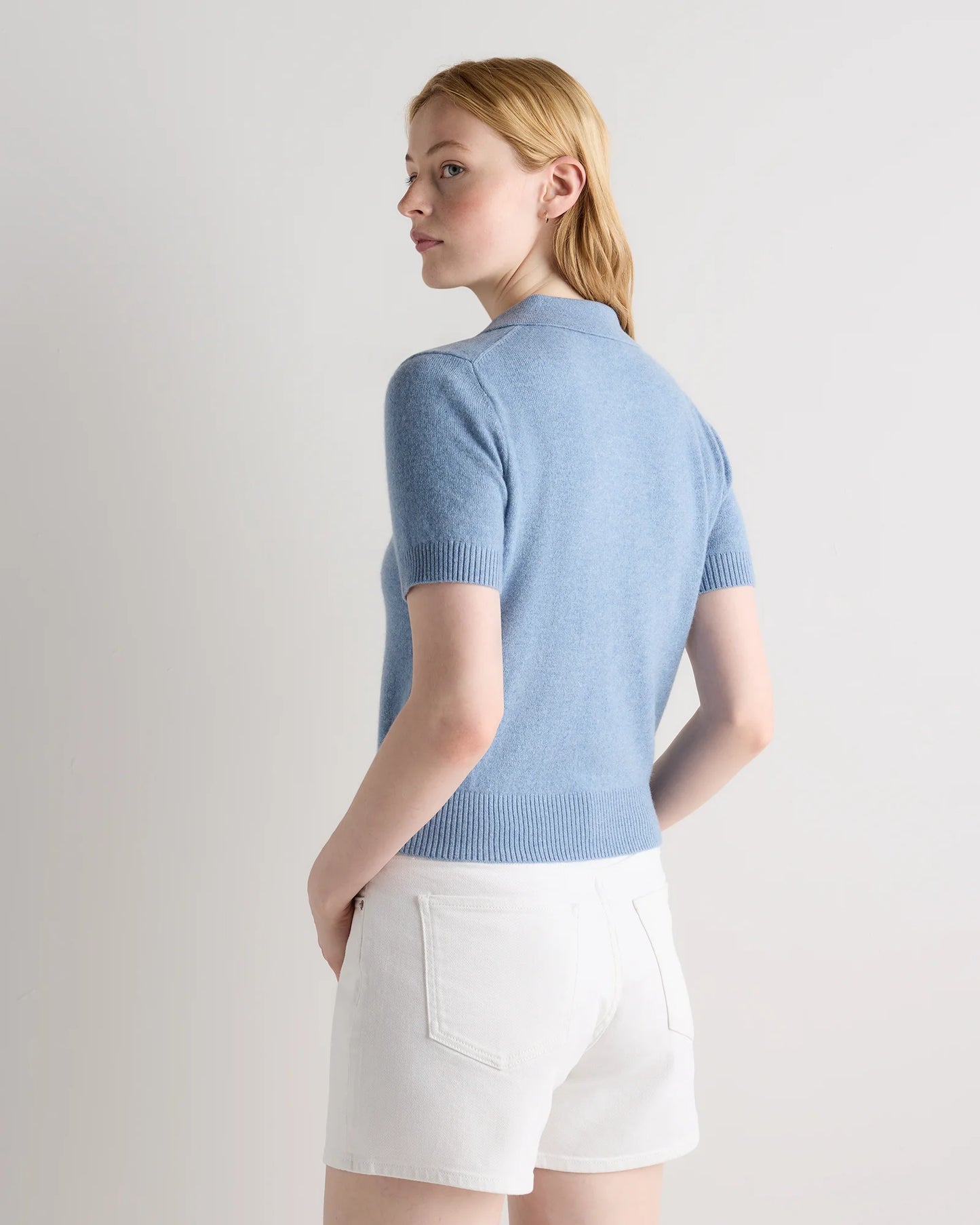 Mongolian Cashmere Short Sleeve Polo - XS / Oatmeal