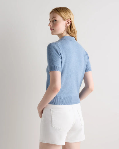 Mongolian Cashmere Short Sleeve Polo - XS / Oatmeal