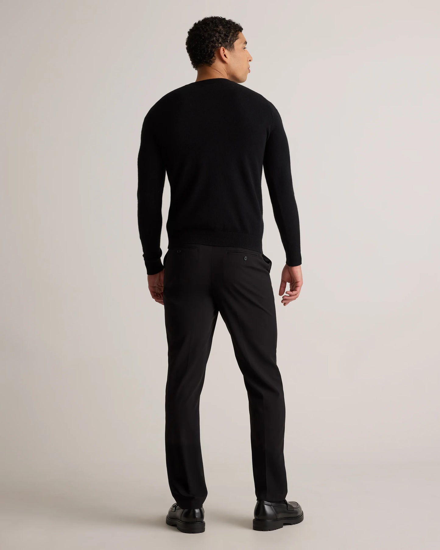 Mongolian Cashmere Henley Sweater - S / Brown