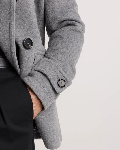 Wool Cashmere Peacoat - XS / Heather Charcoal