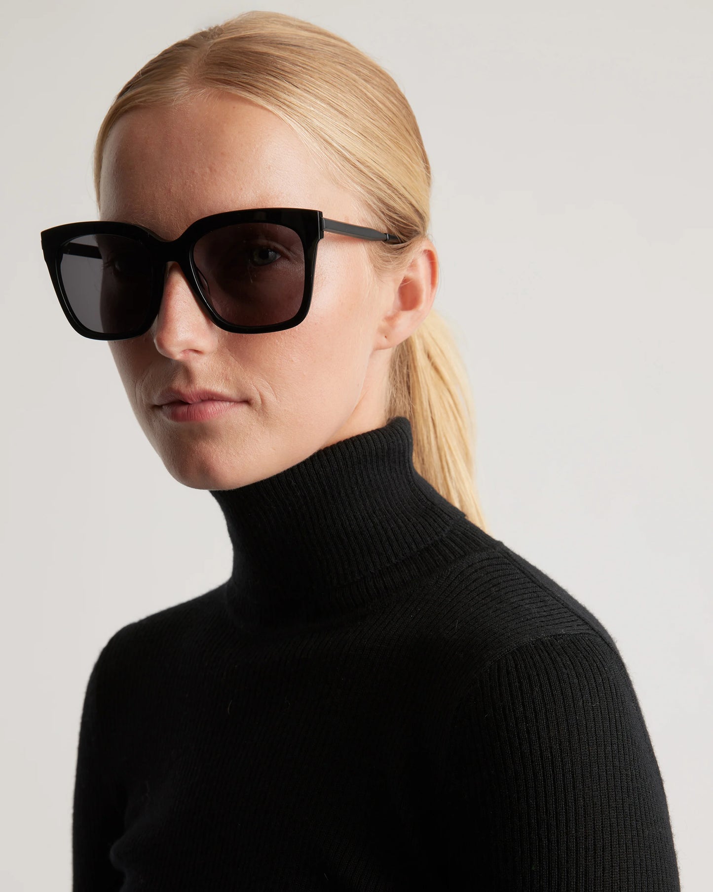 Luca Polarized Acetate Sunglasses - One Size / Black with Grey lens