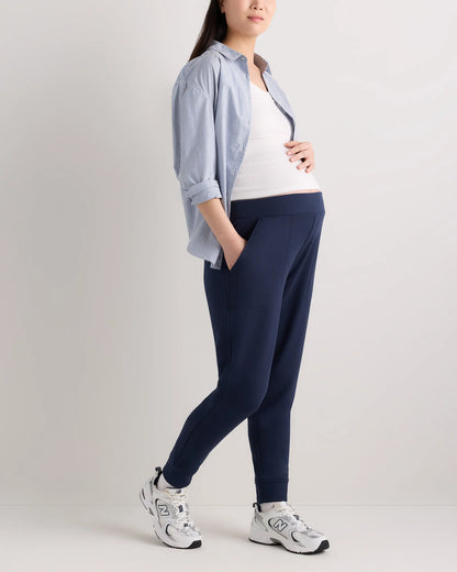 SuperSoft Fleece Maternity Joggers - XS / Off-White