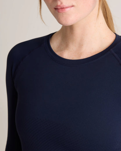 Seamless Waist-Length Long Sleeve Top - XS / Deep Navy