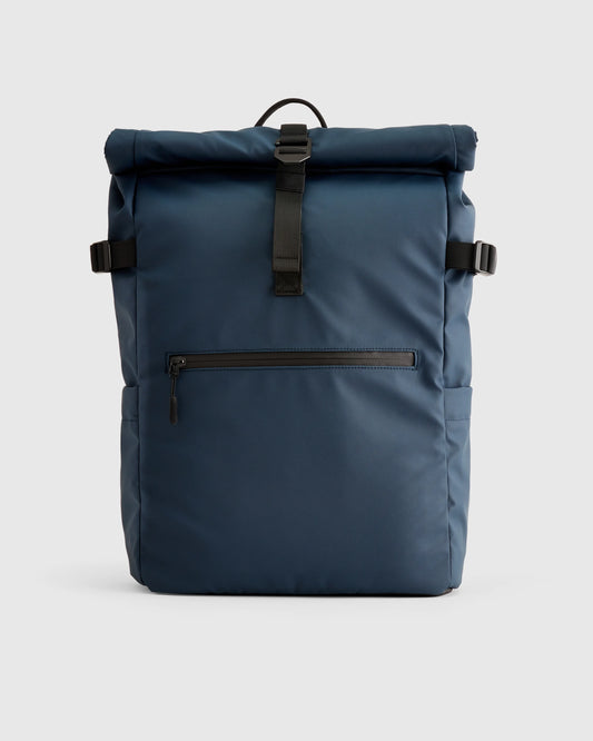 Weather Proof Roll-Top Backpack - One Size / Navy