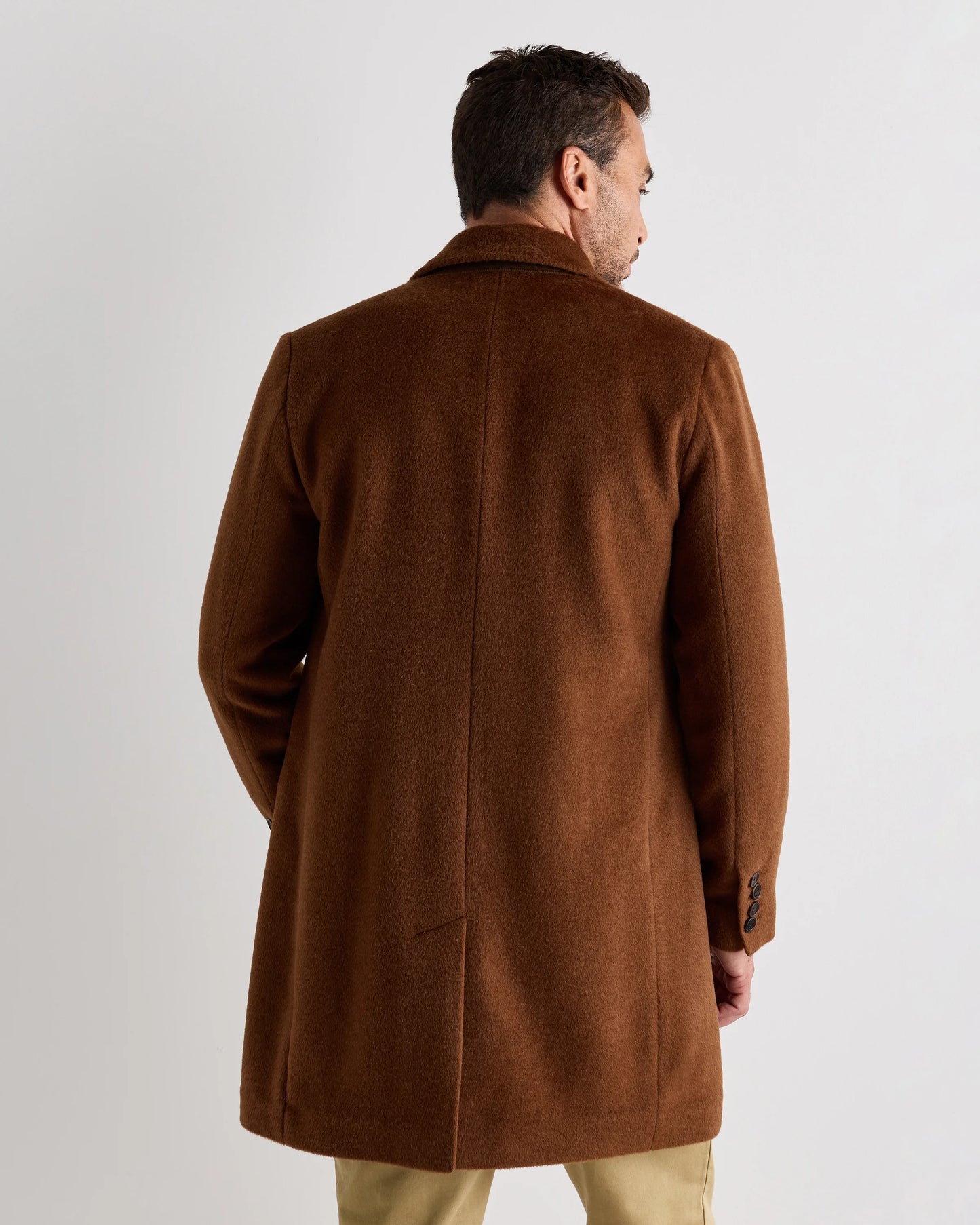Camel Hair Double-Breasted Overcoat - S / Vicuna