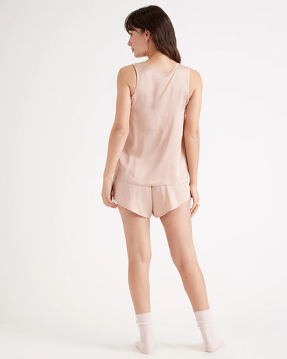 100% Washable Silk Pajama Tank - XS / Indigo